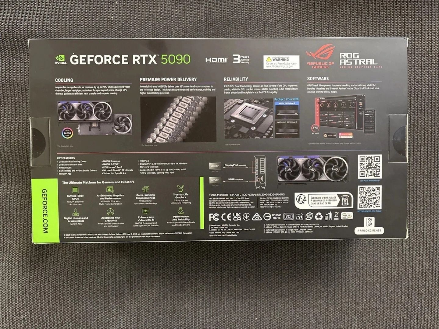 ASUS NVIDIA GeForce RTX 5090 OC Edition 32GB GDDR7 PCIe 5.0 Graphics Card