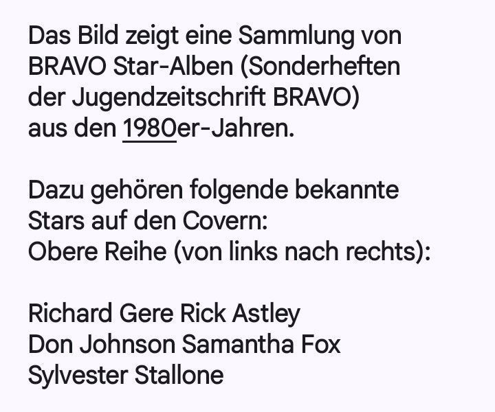 80er Jahre Bravo Star-Album = Mini Bravo ~
