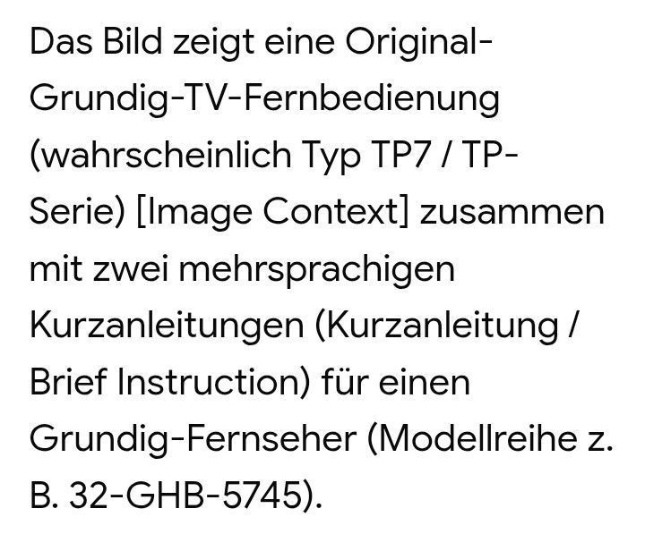 Zubehör: Fernbedienung + Anleitung Für Grundig 32 GHB 5740 BK HD LED Fernseher
