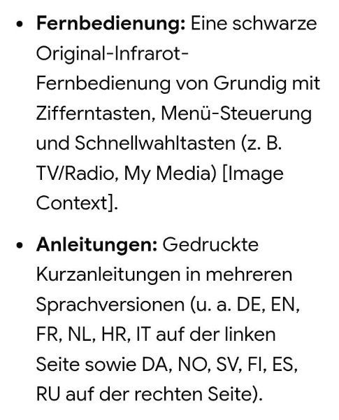 Zubehör: Fernbedienung + Anleitung Für Grundig 32 GHB 5740 BK HD LED Fernseher