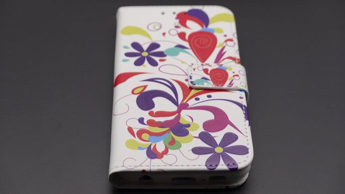 Samsung Galaxy S6 Handyhülle Klapphülle Bunte Blumen