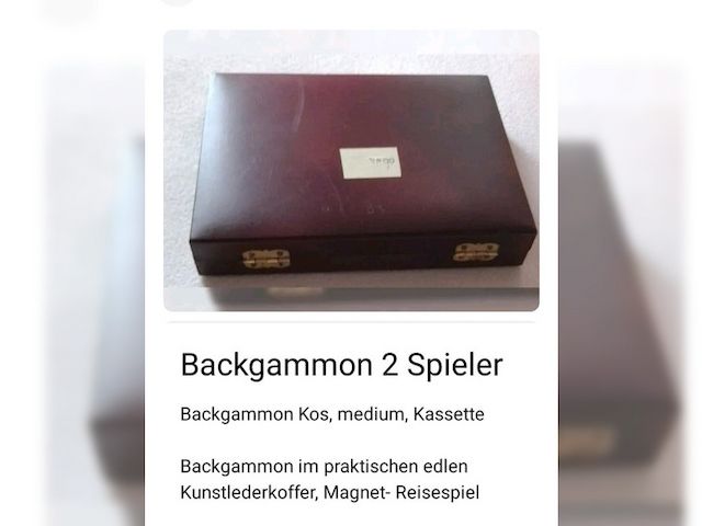 Backgammon, praktischen Kunstlederkoffer 2 Spieler