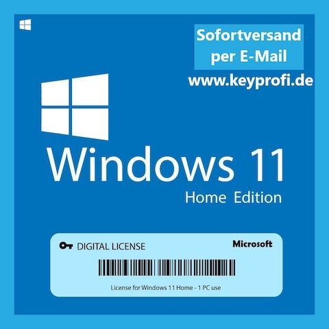 Microsoft Windows 11 Home Vollversion + Lizenz Key Produktschlüssel