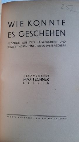 Max Fechner Wie konnte es geschehen 1946