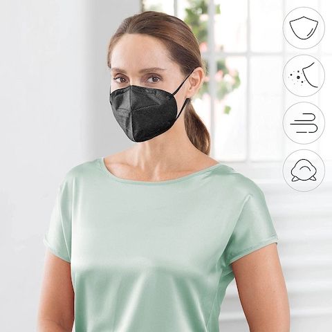 medisana FFP2 Maske 20 Stück in schwarz Atemschutzmasken