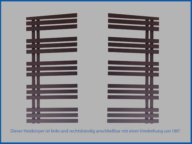 Designbadheizkörper VERONA 1400 x 600 mm.  Schwarz Anthrazit