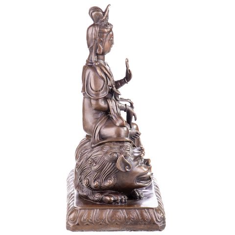 Asiatica Bronzefigur Guanyin Chinesische Göttin der Barmherzigkeit
