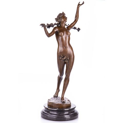 Bronzefigur Weiblicher Akt mit Weinrebe -Neu 53cm Hoch