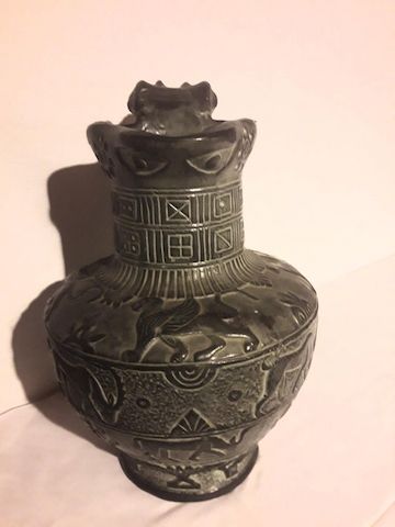 Speicherfund Gr. alte Krug aus Ton o. Keramik reich verziert