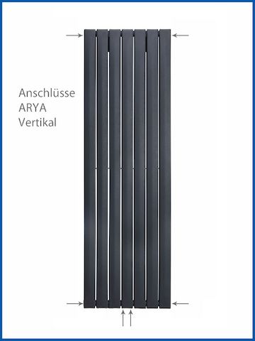 Paneel Heizkörper ARYA Vertikal Singel 528 x 800 mm. Schwarz