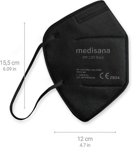 medisana FFP2 Maske 30 Stück in schwarz Atemschutzmasken