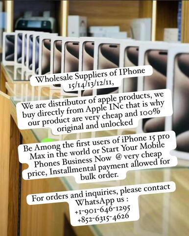Wholesale Suppliers of IPhone 15/14/13/12/11 (UK,US.EU.HK Spec)