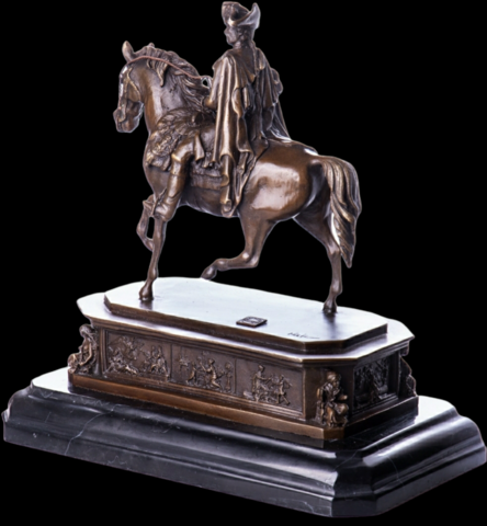 Angebot.Bronzefigur König Friedrich II "Der Alte Fritz" mit Pferd