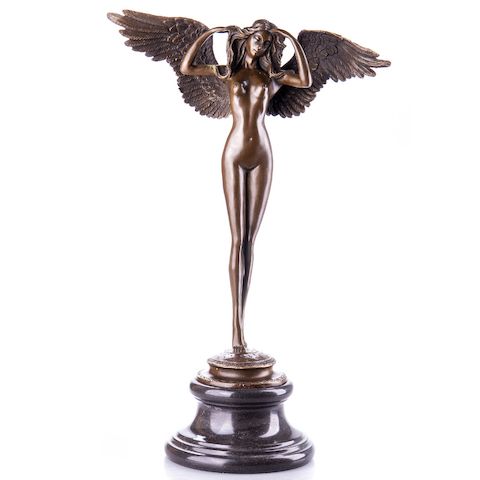 Bronzefigur Weiblicher Akt eines Engels -Neu 58cm Hoch