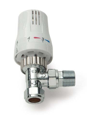 Thermostat Ventil ,1 x Thermostatkopf Chrom oder Weiß, 1 x Ventil-Unterteil