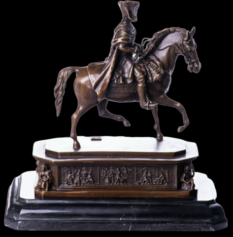 Angebot.Bronzefigur König Friedrich II "Der Alte Fritz" mit Pferd