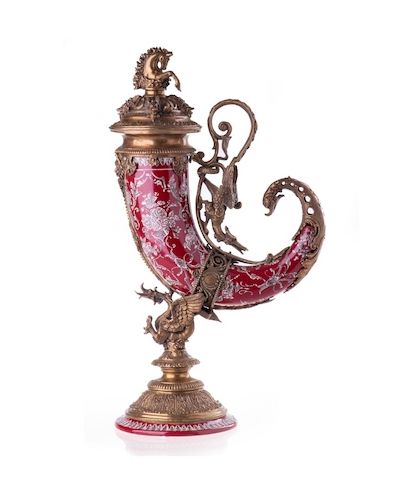 Angebot: Wunderschönes Antikes Porzellan Bronze Horn.