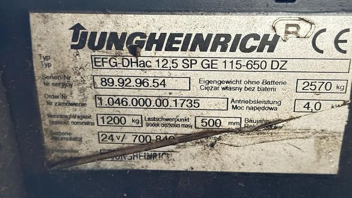 Jungheinrich EFG-DHac 12,50 SPGE 115-650DZ