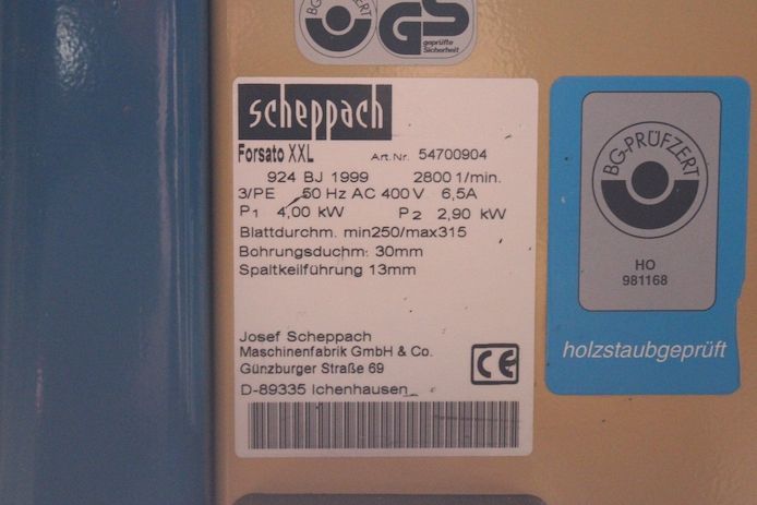 Scheppach Formatkreissage Forsato XXL
