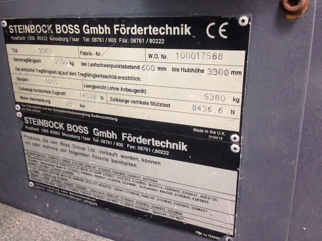 Seitenstapler Stapler Steinbock Boss Bj.2000 200h Betriebsstd. Treibgas