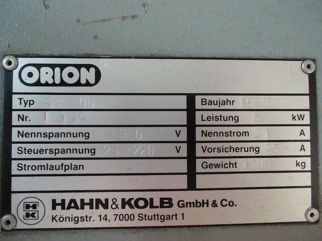 Senk-Erodiermaschine ORION PLUS 50 SE 600 Hahn & Kolb