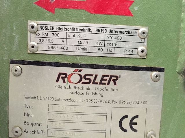 Rösler R 320 EC Gleitschleifen Trowalisiermaschine Gleitschleifanlage Entgraten