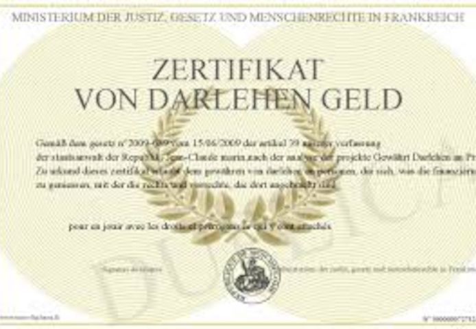 zertifikat-von-darlehen-geld