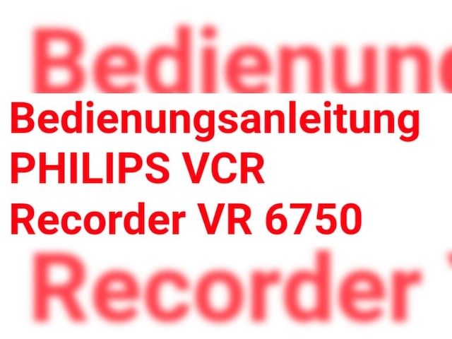 PHILIPS VCR Bedienungsanleitung