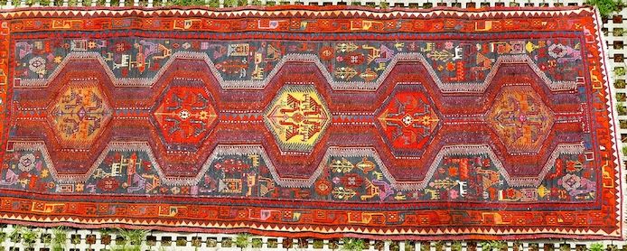 Orientteppich Akstafa Sumach Sumakh antik 288x117 T147