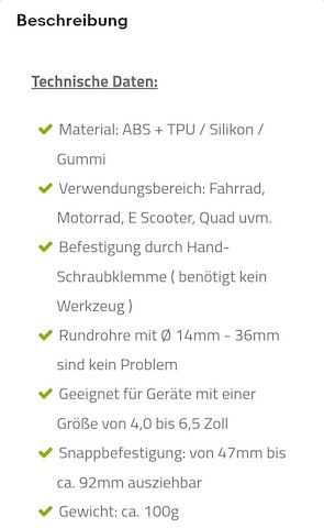 Fahrrad Handy Halterung Für ZTE Blade V30 Vita Lenker Halter Roller Scooter