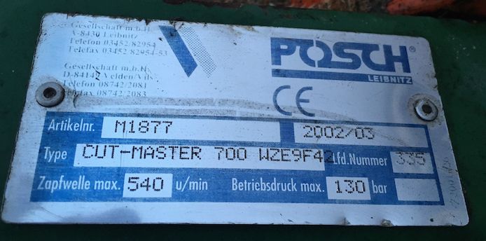 Posch CutMaster 700 Comfort mit Hydraulisch betriebenen Förderband