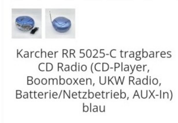 Karcher RR 5025-C tragbares CD Radio