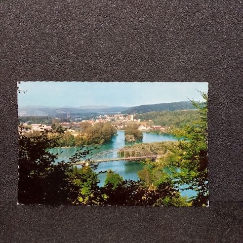 Ansichtskarte-Koblenz, Zusammenfluss Aare/Rhein.