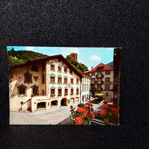 Ansichtskarte-Stadtplatz in Landeck-Tirol.