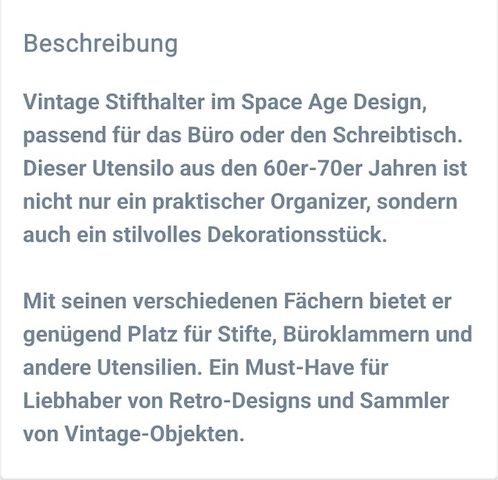 Vintage Stifthalter Space Age Utensilo 60er 70er Jahre Schreibtisch Organizer