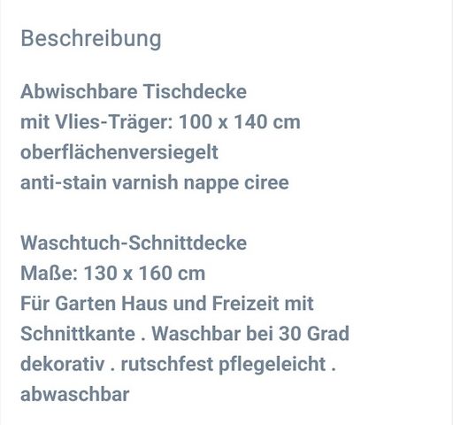 Neu: Tischdecken (2 Stück)