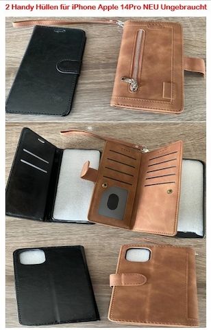 2 Stk. Neue Handy Leder Hülle Apple i Phone 14 Pro