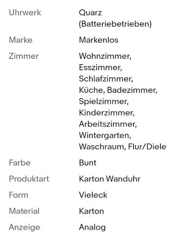 Bunte Wanduhr