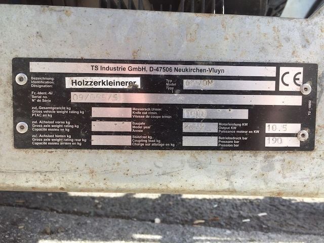 Holzhäcksler, Schredder TS GM 10M