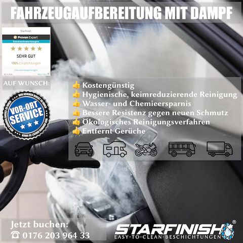 Fahrzeugaufbereitung mit Dampf