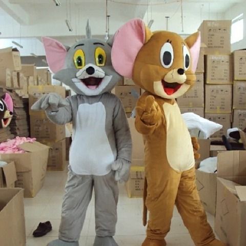 Tom oder Jerry Maskottchen-Kostüme - NEU - flauschig