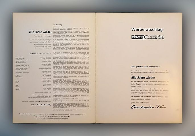Filmplakat DIN A3 - Alle Jahre wieder (Sabine Sinjen Ulrich Schamoni) + Werbematerial