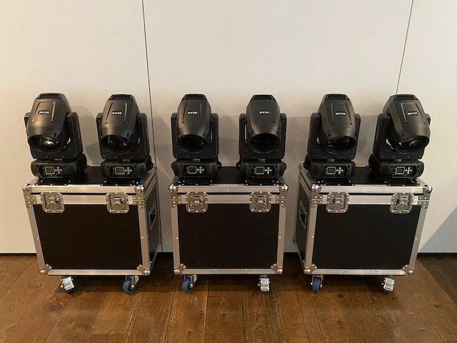 200W LED Beam Moving Head Set (6x Head, 3x Case)
