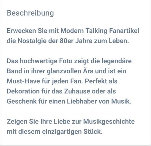 Modern Talking - Fanartikel 
