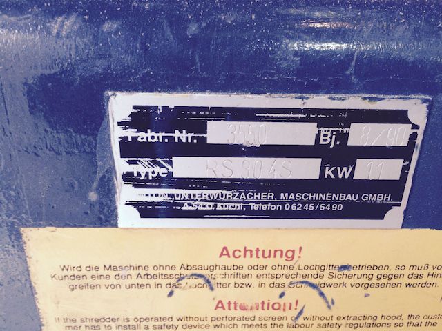 Untha RS30 Vierwellen-Schredder, Zerkleiner, Zerhacker, Häcksler