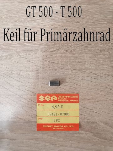 Suzuki GT 500 - T500 Keil für Primärzahnrad