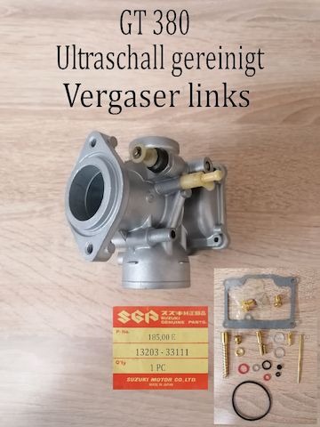 Suzuki GT 380 Vergaser links.
