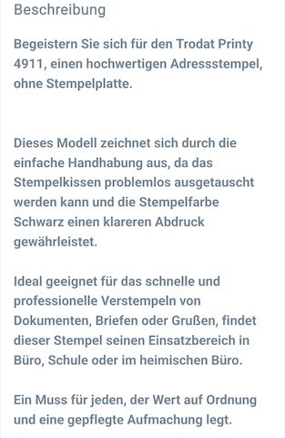Trodat Printy 4911 Stempel ohne Adresse Stempelplatte