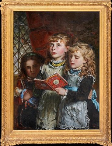 Heiligabendmädchen Carol singend William Hippon Gadsby
