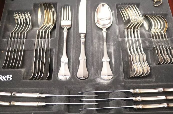 R&B Robbe Berking Alt Kopenhagen 800er Silber Menübesteck 40 Teile